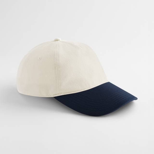 Beechfield Contrast Peak Leisure Cap – Natural / French Navy
