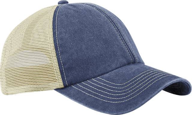 Beechfield 6 Panel Vintage Trucker – Vintage Denim / Stone