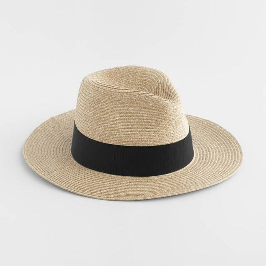 Beechfield Straw Fedora – Natural / Black