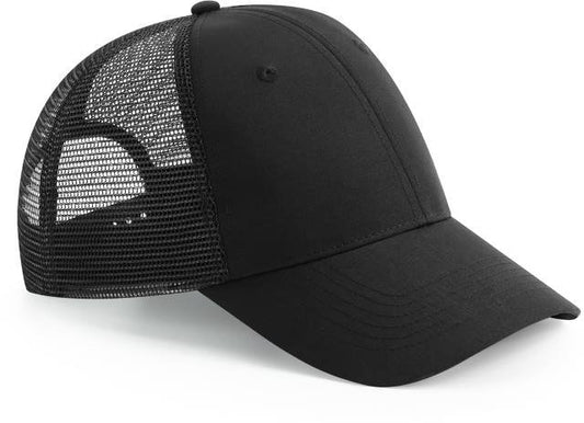 Beechfield Recycled Urbanwear 6 Panel Snapback Trucker – Black