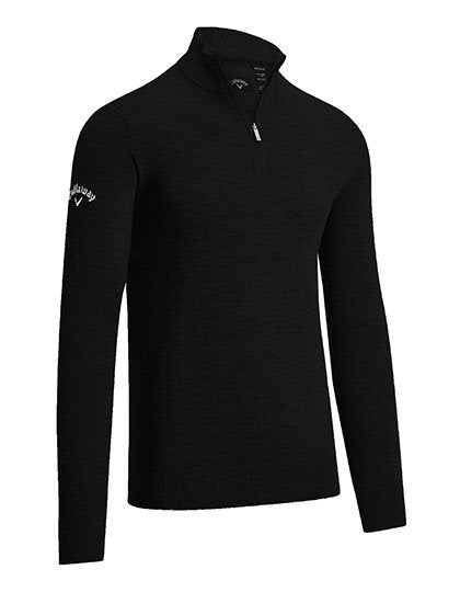 Callaway Men's 1/4 Zipped Merino Sweater – Black Onyx