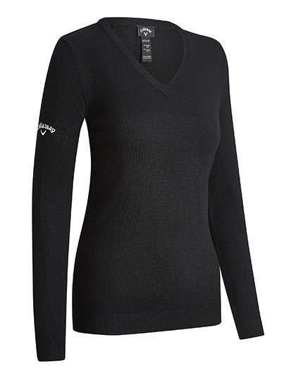 Callaway Ladies V-Neck Merino Sweater – Black Onyx
