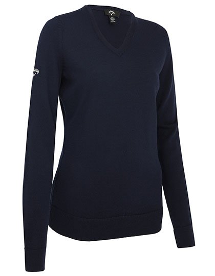 Callaway Ladies V-Neck Merino Sweater – Dark Navy