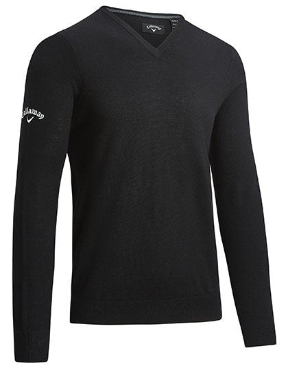 Callaway Men's V-Neck Merino Sweater – Black Onyx