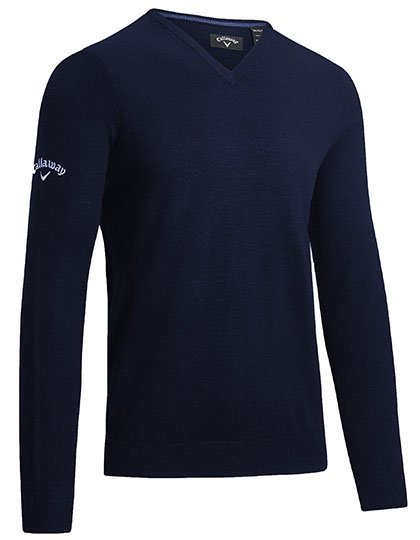 Callaway Men's V-Neck Merino Sweater – Dark Navy