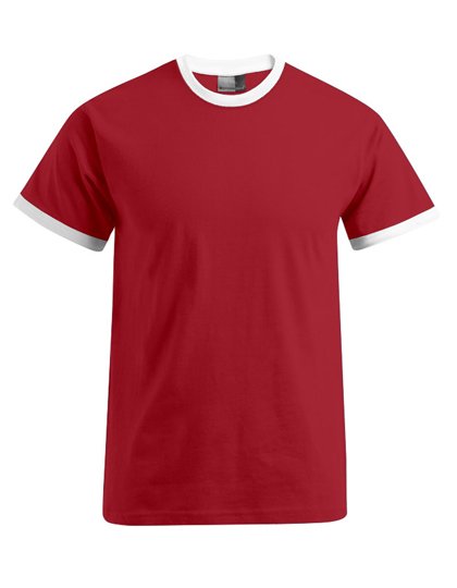 Promodoro Men's Contrast-T – Fire Red / White