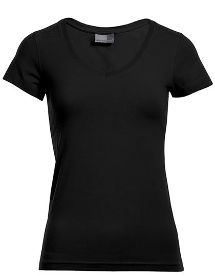 Promodoro Women's Slim Fit V-Neck-T – Black