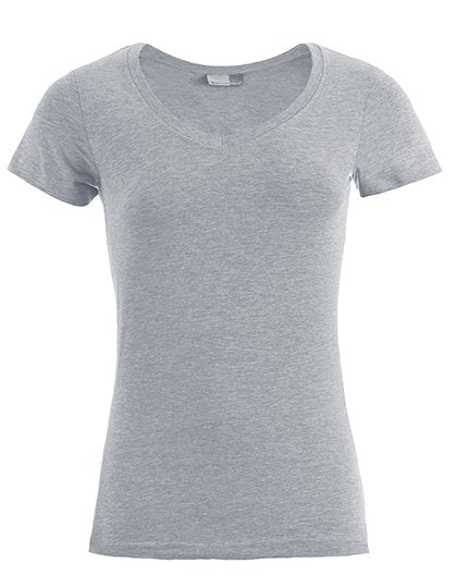 Promodoro Women's Slim Fit V-Neck-T – Sports Grey (Heather)