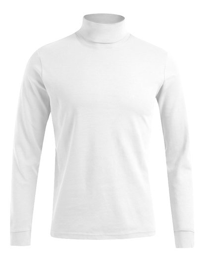 Promodoro Men's Turtleneck-T Long Sleeve – White