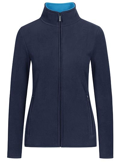 Promodoro Women's Double Fleece Jacket – Navy / Aqua