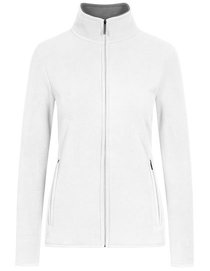 Promodoro Women's Double Fleece Jacket – White / New Light Grey (Solid)