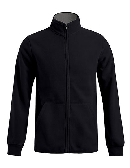 Promodoro Men's Double Fleece Jacket – Black / Light Grey (Solid)
