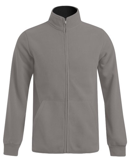 Promodoro Men's Double Fleece Jacket – Light Grey (Solid) / Black