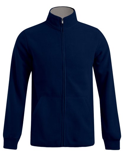 Promodoro Men's Double Fleece Jacket – Navy / Light Grey (Solid)
