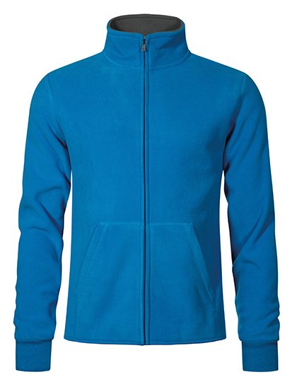 Promodoro Men's Double Fleece Jacket – Turquoise / Light Grey (Solid)