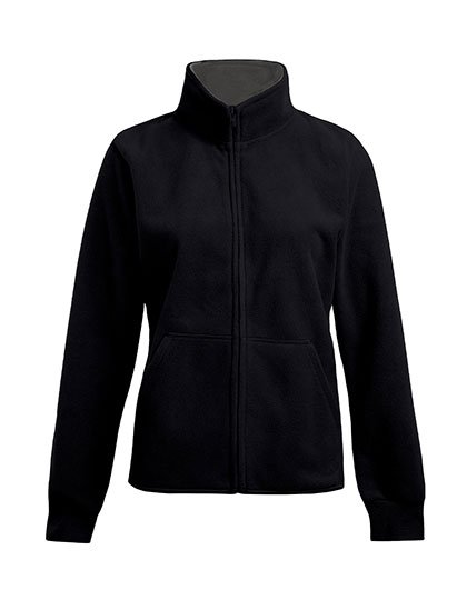 Promodoro Women's Double Fleece Jacket – Black / Light Grey (Solid)