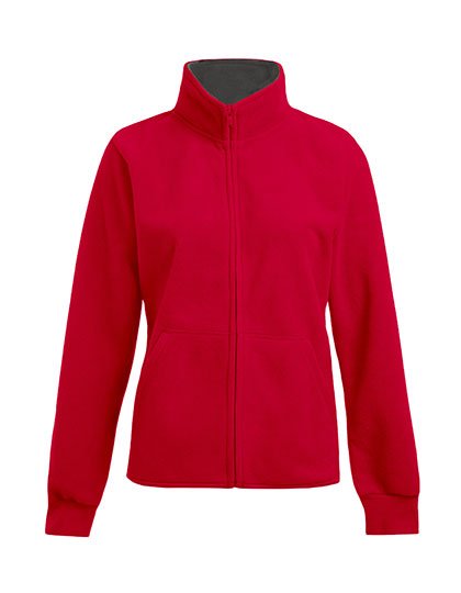 Promodoro Women's Double Fleece Jacket – Red / Light Grey (Solid)