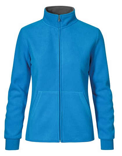 Promodoro Women's Double Fleece Jacket – Turquoise / Light Grey (Solid)