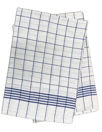 Exner Geschirrtücher, kariert (10er Pack) – White-Blue Checked