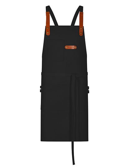 Exner Latzschürze Canvas mit Zier-Label – Black