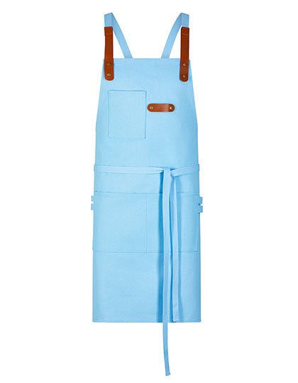 Exner Latzschürze Canvas mit Zier-Label – Light Blue