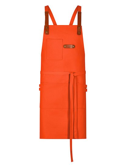 Exner Latzschürze Canvas mit Zier-Label – Orange