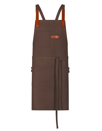 Exner Latzschürze Canvas mit Zier-Label – Toffee