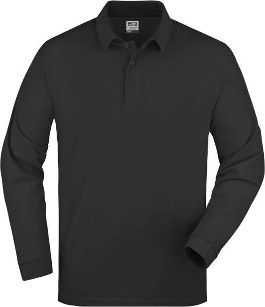 Daiber Polo-Piqué Long-Sleeved – Black