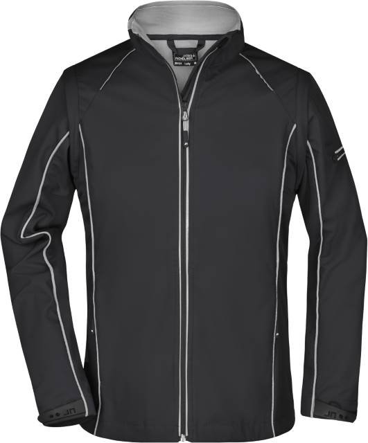 Daiber Ladies' Zip-Off Softshell Jacket – Black / Silver (Solid)