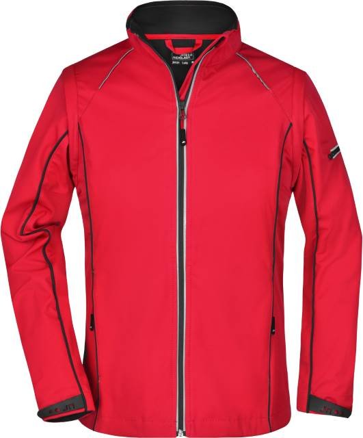 Daiber Ladies' Zip-Off Softshell Jacket – Red / Black