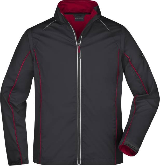 Daiber Men's Zip-Off Softshell Jacket – Black / Red