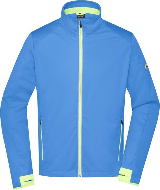 Daiber Men's Sports Softshell Jacket – Bright Blue / Bright Yellow