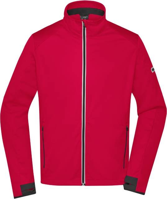 Daiber Men's Sports Softshell Jacket – Light Red / Black