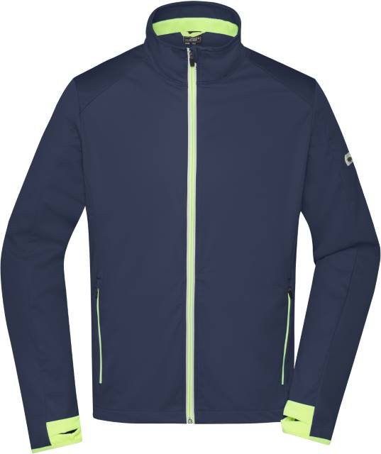 Daiber Men's Sports Softshell Jacket – Navy / Bright Yellow