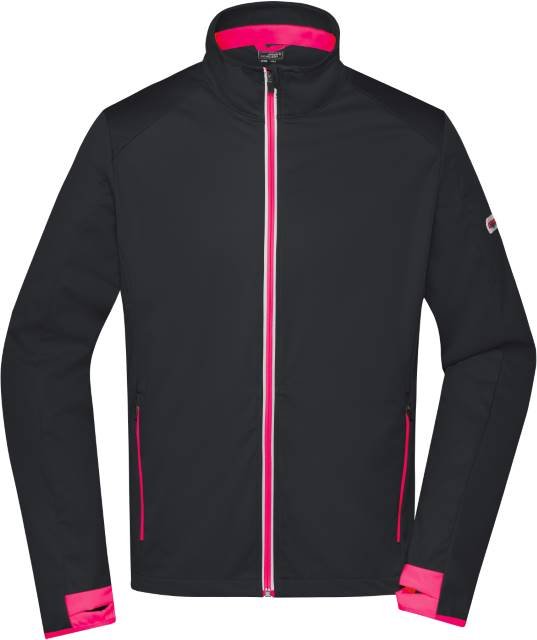 Daiber Men's Sports Softshell Jacket – Black / Light Red