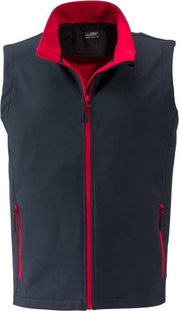 Daiber Men's Promo Softshell Vest – Iron Grey / Red