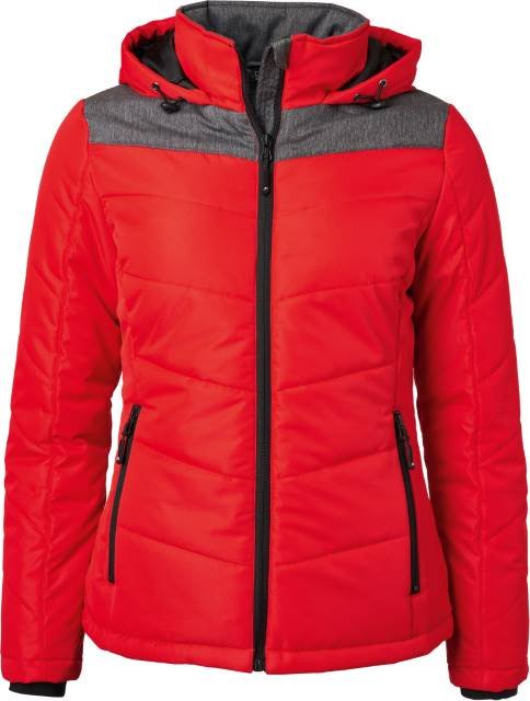 Daiber Ladies' Winter Jacket – Red / Anthracite Melange