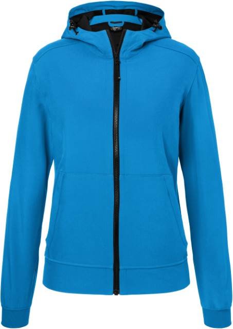 Daiber Ladies' Hooded Softshell Jacket – Blue / Black
