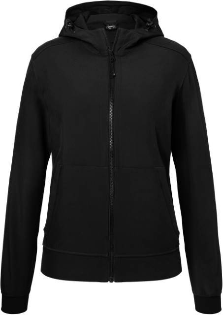 Daiber Ladies' Hooded Softshell Jacket – Black / Black