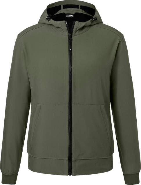 Daiber Men's Hooded Softshell Jacket – Olive / Camouflage