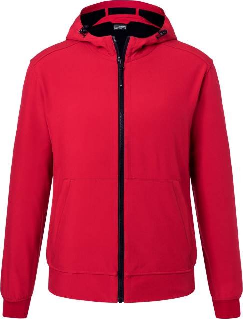 Daiber Men's Hooded Softshell Jacket – Red / Black