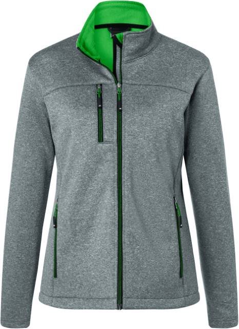 Daiber Ladies' Softshell Jacket – Dark Melange / Green