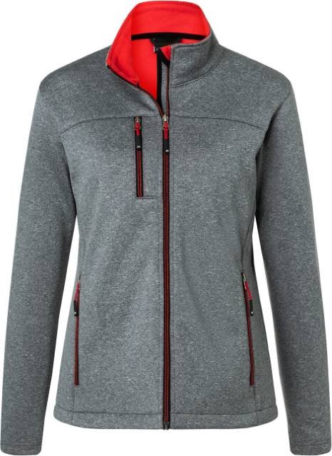 Daiber Ladies' Softshell Jacket – Dark Melange / Red