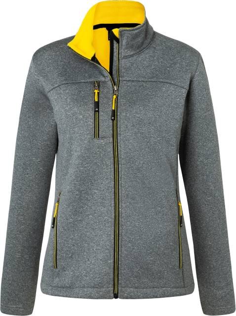 Daiber Ladies' Softshell Jacket – Dark Melange / Yellow
