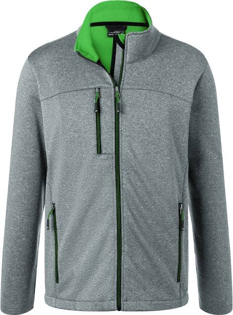 Daiber Men's Softshell Jacket – Dark Melange / Green