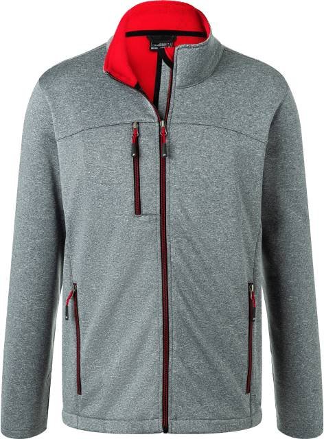 Daiber Men's Softshell Jacket – Dark Melange / Red