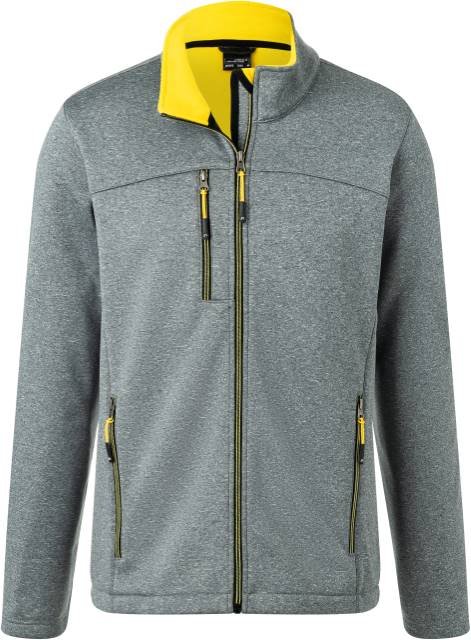 Daiber Men's Softshell Jacket – Dark Melange / Yellow