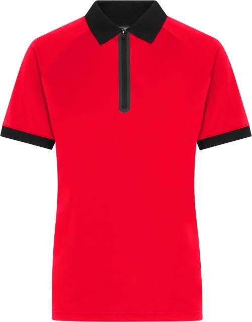 Daiber Ladies' Zip-Polo – Light Red / Black