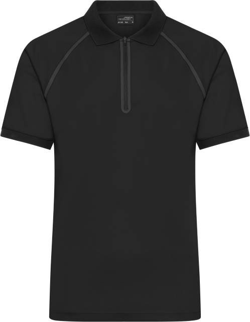 Daiber Men's Zip-Polo – Black / Black