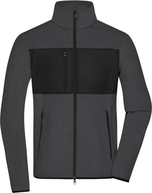 Daiber Men's Fleece Jacket – Dark Melange / Black